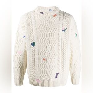 ADER ERROR embroidered cable-knit jumper